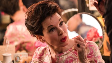 Renee Zellweger in her role of Judy Garland in 2019 biopic Judy. Prosthetic were used to make Renee look like Judy.