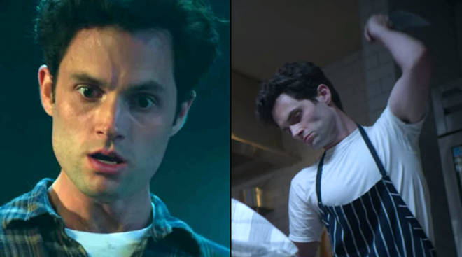 left: joe looking shocked right: joe dismembering a body