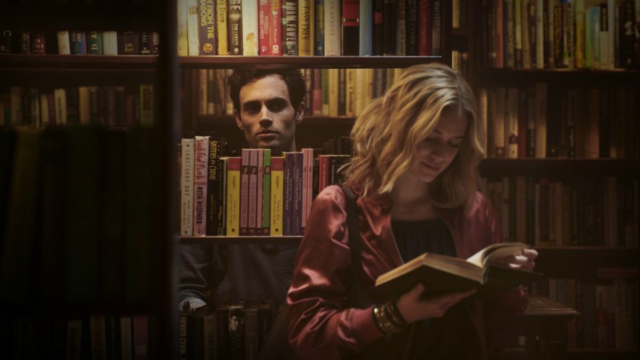 beck reading a book and joe stalking her from behind