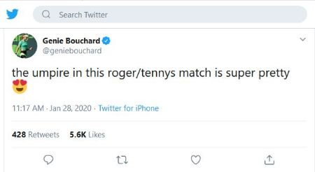 Eugenie Bouchard admired Marijana Veljovic's beauty on her twitter account.