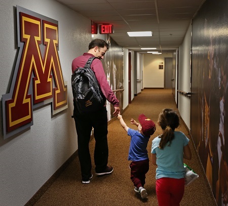 Richard's learnt to balance family and work very well.