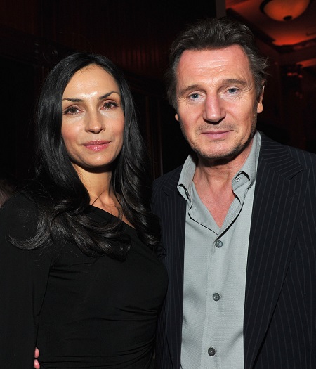 Actors Famke Janssen and Liam Neeson attends the after party for the premiere of Open Road Films' "The Grey" on January 11, 2012 in Los Angeles, California.