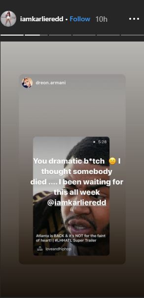 Karlie Redd, Instagram Story