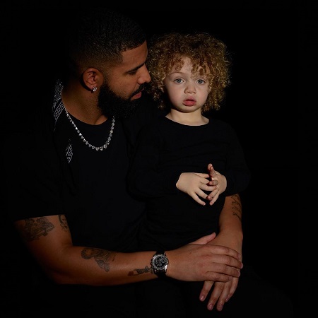 Drake with his son Adonis.