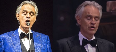 Before and after weight loss picture of Andrea Bocelli shows no significant difference.