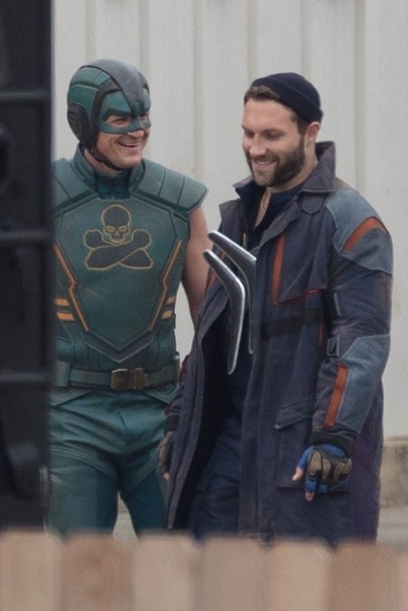 Nathan Fillion and Jai Courtney on the set of 'The Suicide Squad'.