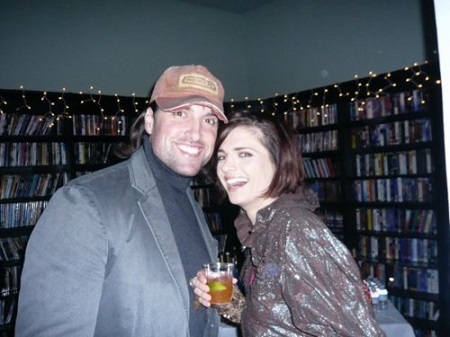 Stana Katic and husband Kris Brkljac at the 'Castle' Christmas Party, Dec. 2008.