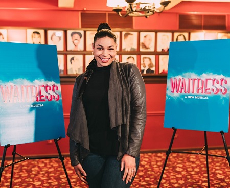 Jordin Sparks outside the theater for 'Waitress: a New Musical'.