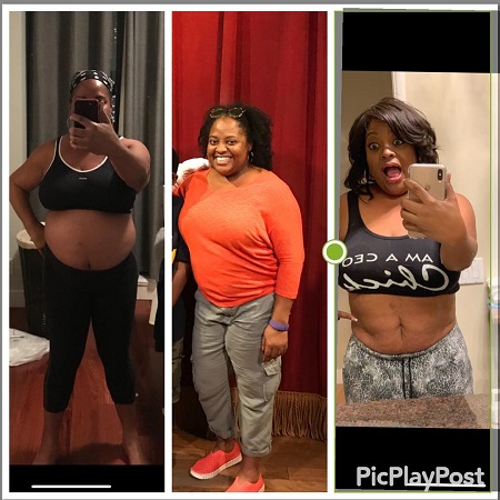 Sherri Shepherd in three before and after weight loss photos.