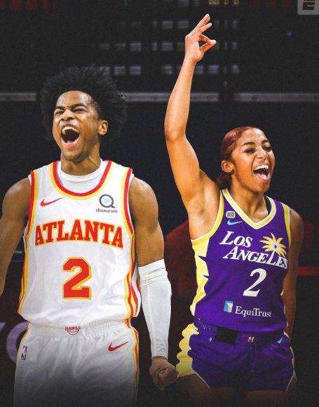 Te'a Cooper is with her brother, Sharife Cooper.