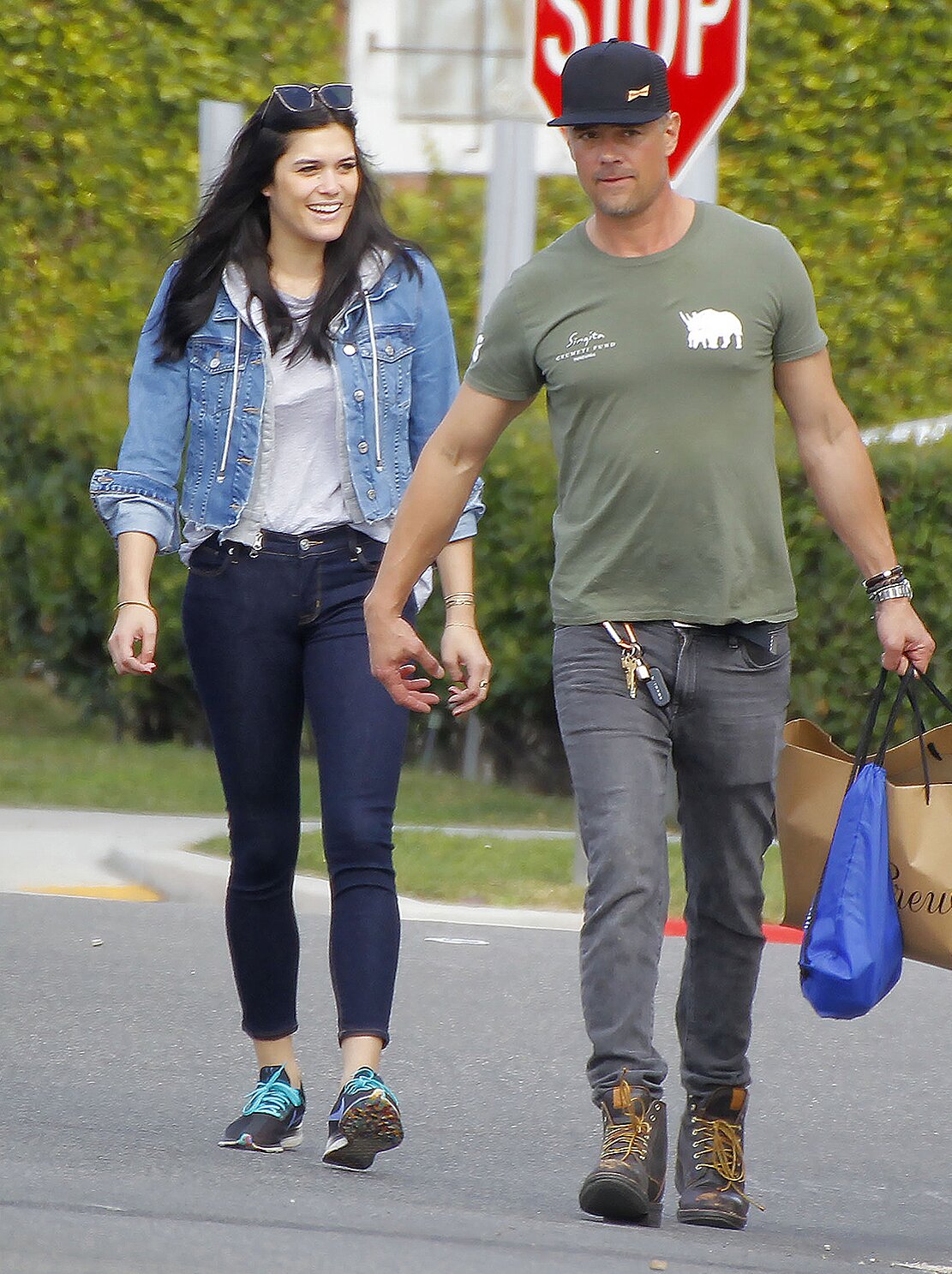 Josh and his current girlfriend Audra holding hand in public