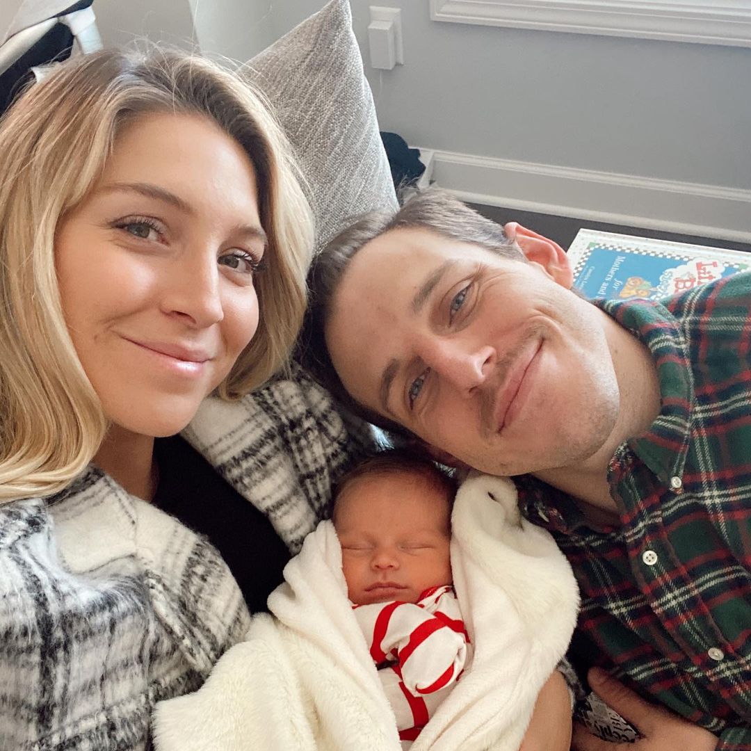 John Means with his new born baby boy.