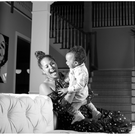 Tariq Trotter's wife Michelle Opal Trotter, 44, with his youngest son.