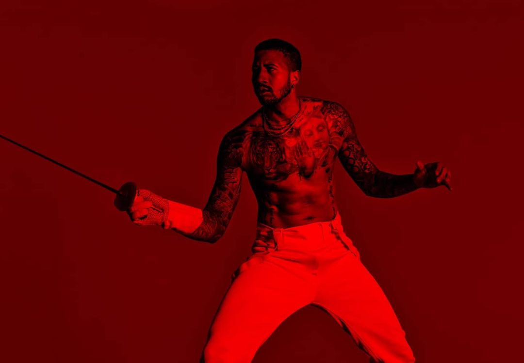 Miles Chamley-Watson posing for his photoshoot.