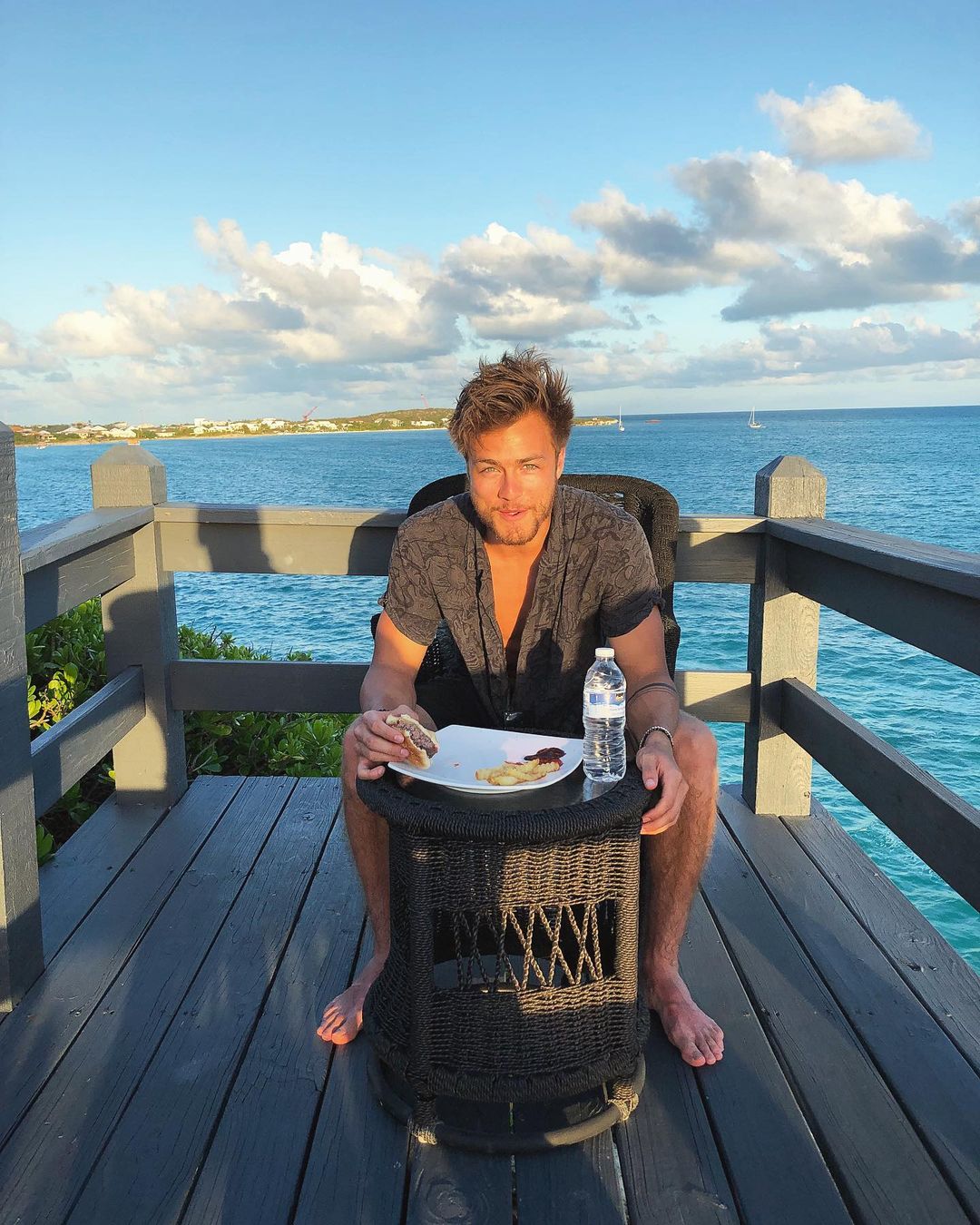 Peyton Meyer is having fun on his vacation.