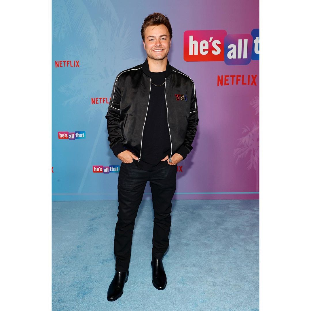 Peyton Meyer is posing for his post.