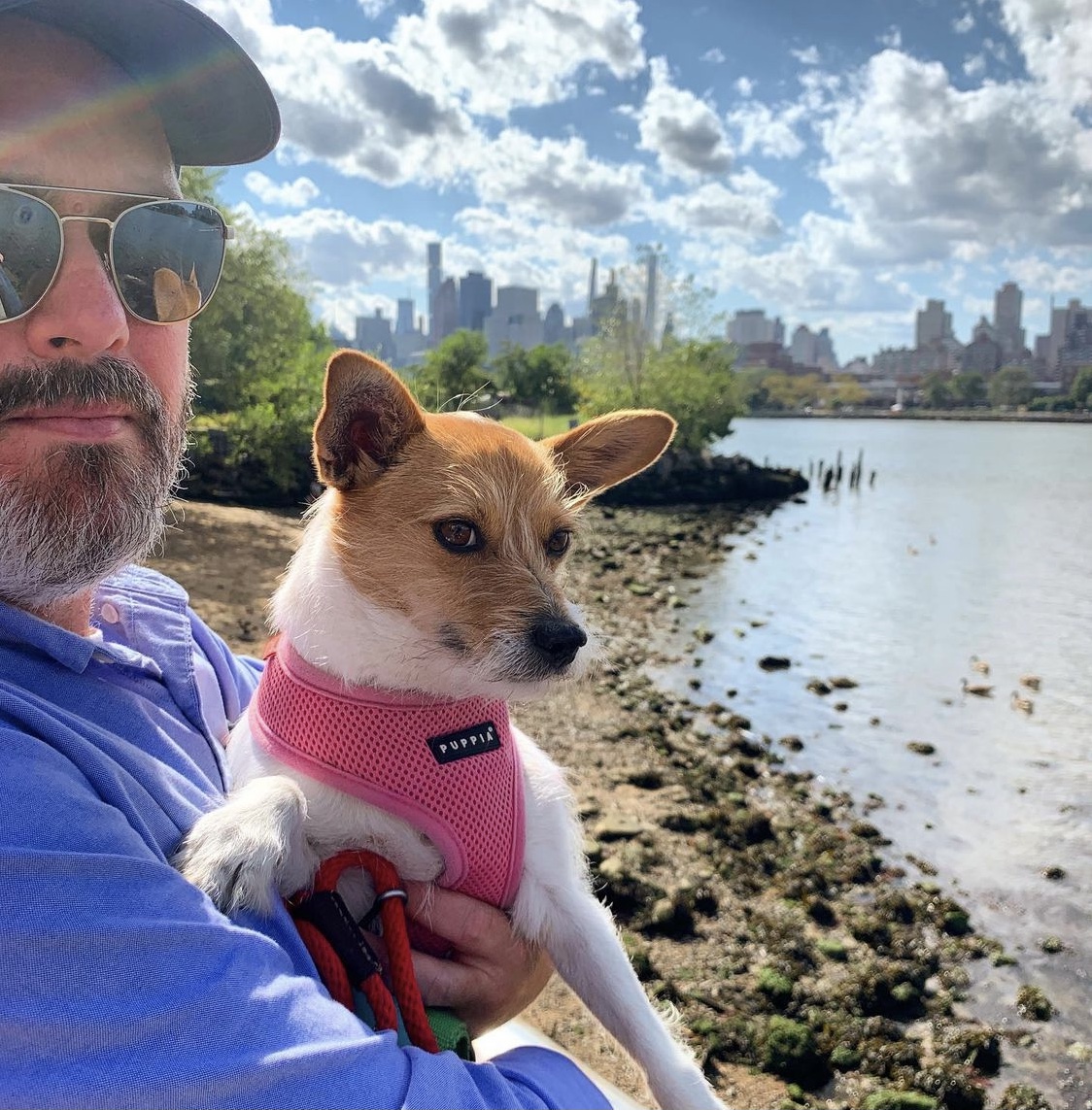 Michael Cyril Creighton loves his dog.