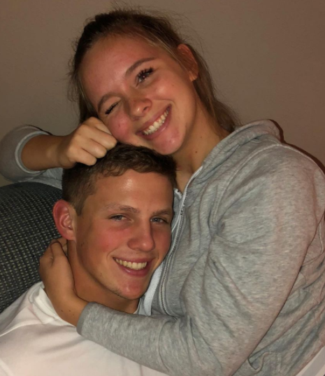 Adley Rutschman is with his sister, Josie Rutschman.