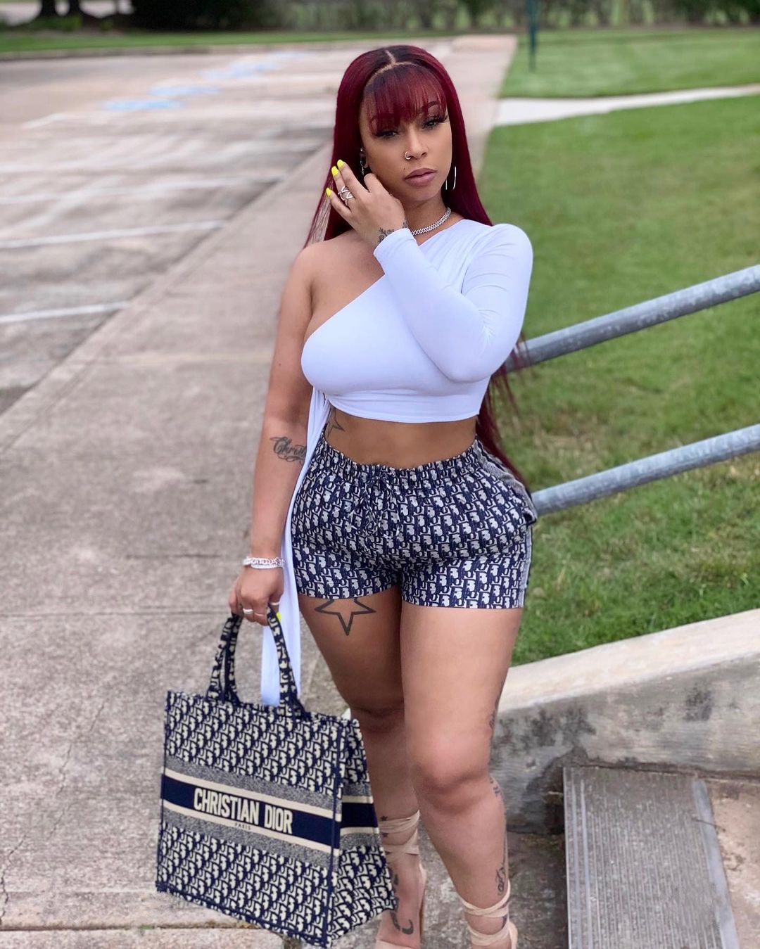 Jenae Gagnier posing for her Instagram post.