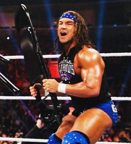 Chad Gable is posing for his post.