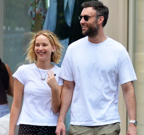 Jennifer Aniston feels lucky to have Cooke Maroney by her side.