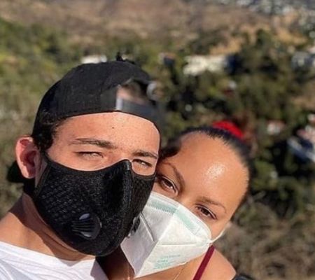 Anthony Ramos and his sweetheart Jasmine Jones hugging each other.