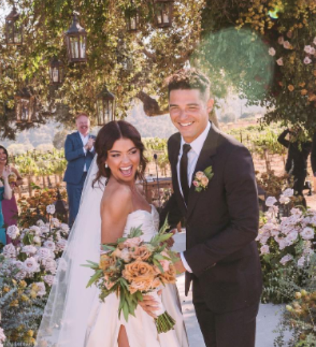 Sarah Hyland is married to her boyfriend Well Adams, who rose to prominence as a contestant on ABC's romance shows The Bachelorette and Bachelor in Paradise.